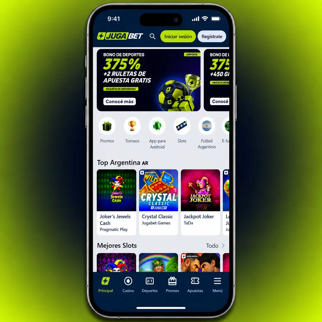 Instrucciones para instalar la app PWA de Jugabet en iOS desde Safari, agregándola a la pantalla principal del iPhone.