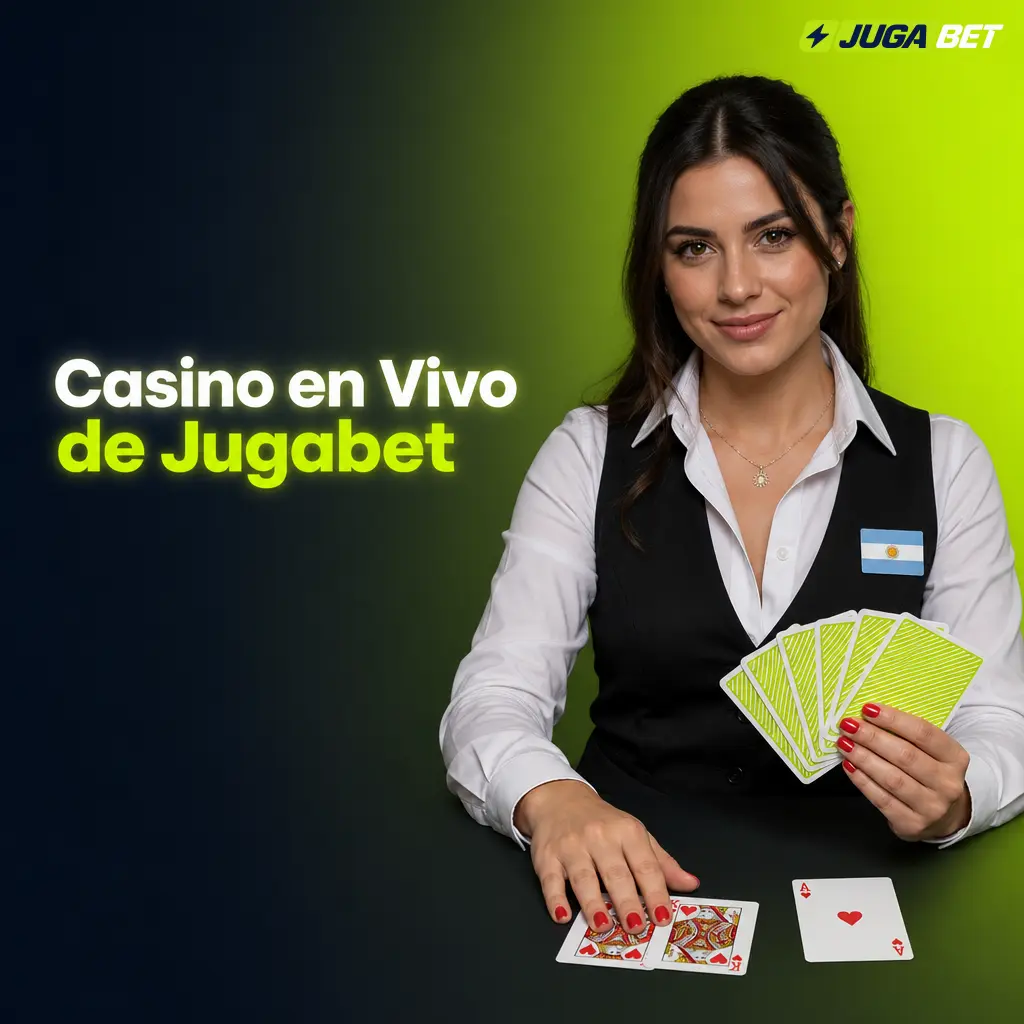 Casino en vivo de Jugabet con crupieres reales, ruleta, blackjack, bacará, póker y game shows transmitidos en HD