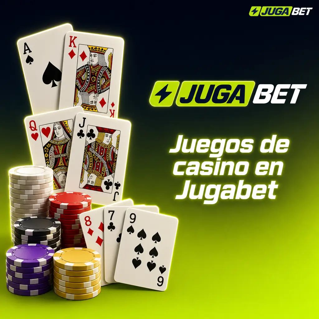 Catálogo de juegos de casino en Jugabet con tragamonedas, ruleta, blackjack, póker y casino en vivo