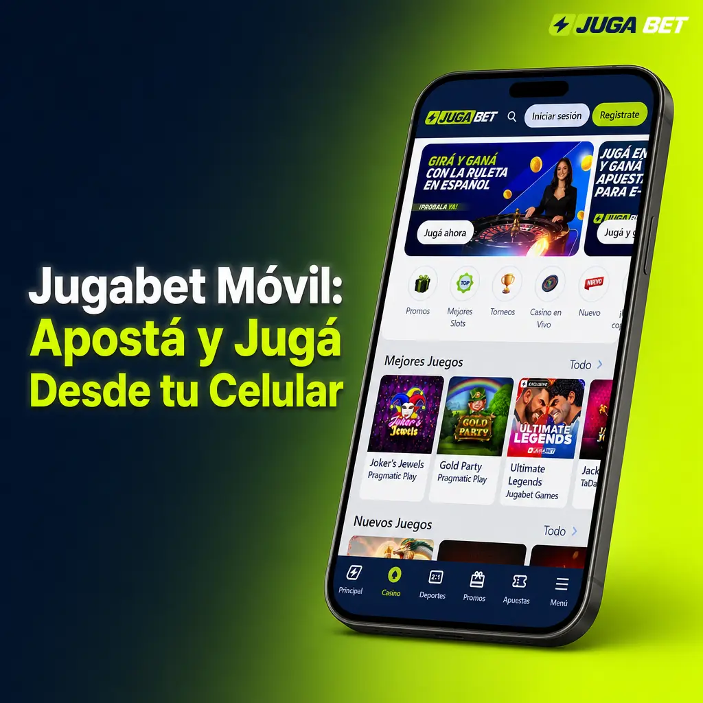 App móvil de Jugabet para apostar y jugar casino desde tu celular, con descarga APK para Android y PWA para iOS.